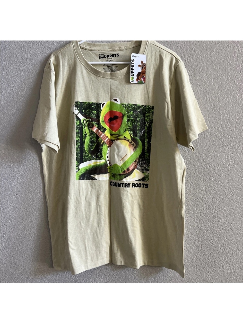 Disney Men’s Kermit Country Roots Graphic Tee - Green, Cream, Red Size XL NWT